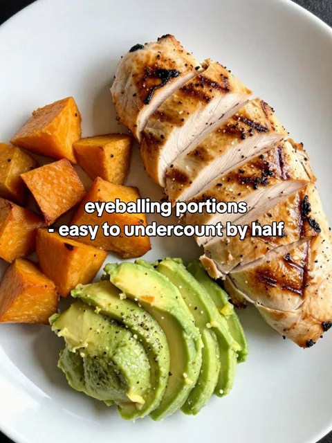 Slide 3 of 7: eyeballing portions - easy to undercount by half