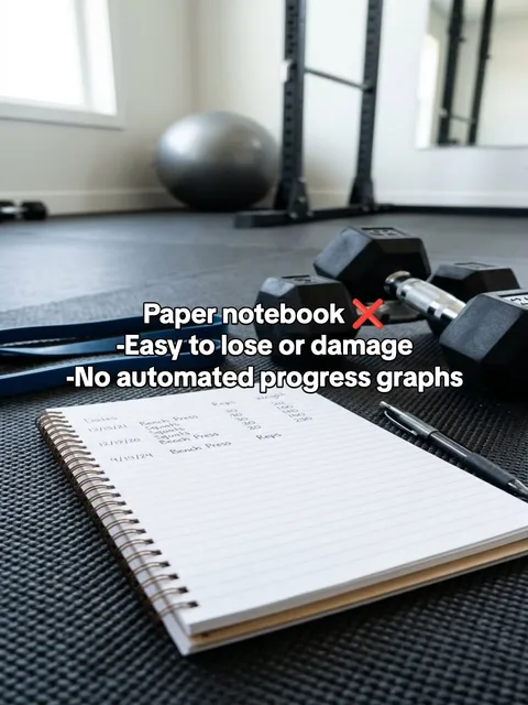 Slide 2 of 4: Paper notebook ❌ -Easy to lose or damage -No automated progress graphs